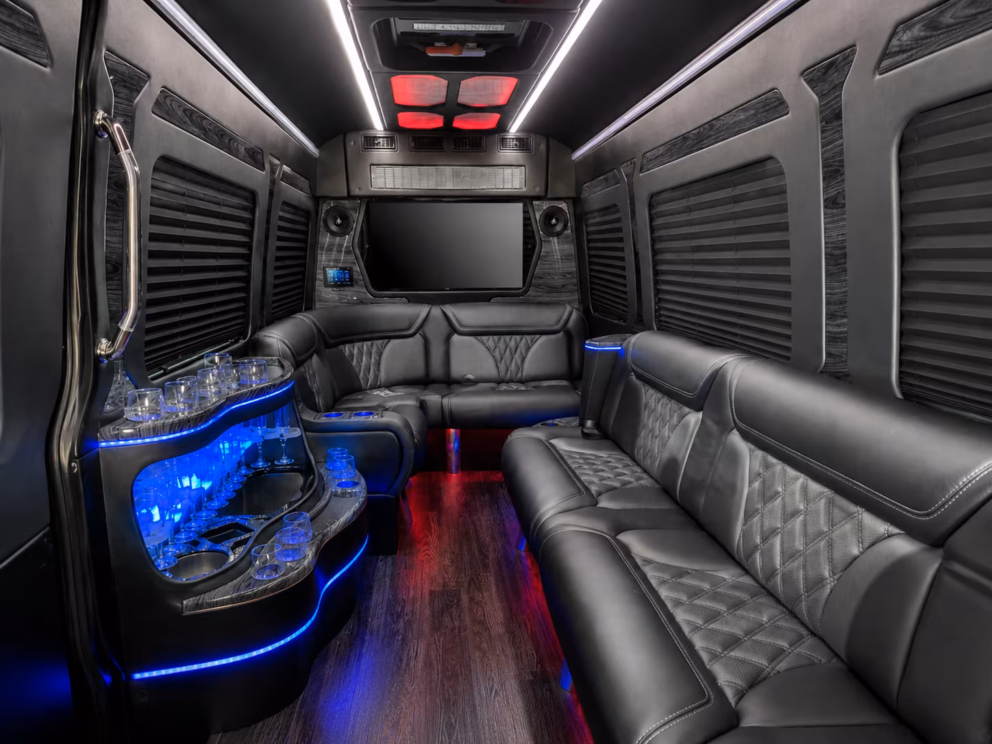 sandy 50 passenger party bus interior